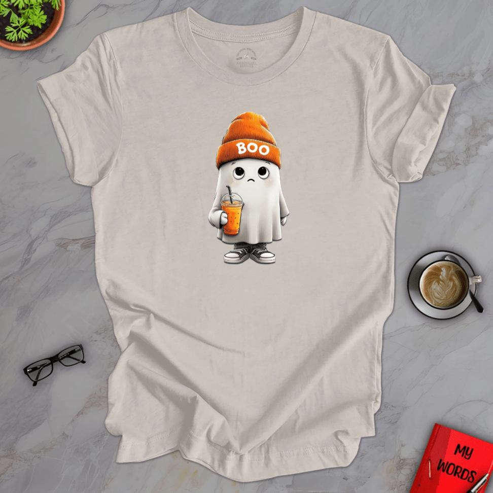 Personalized Graphics Boo Beanie Ghost Premium T-Shirt Heather Dust / XS