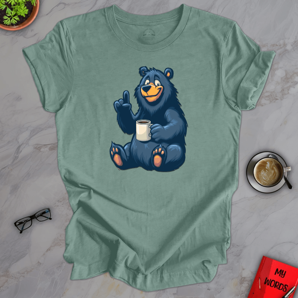 Personalized Graphics Coffee Bear Premium T-Shirt Heather Dusty Blue / XS