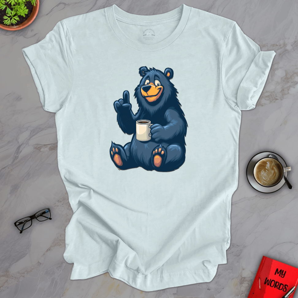 Personalized Graphics Coffee Bear Premium T-Shirt Heather Ice Blue / XS
