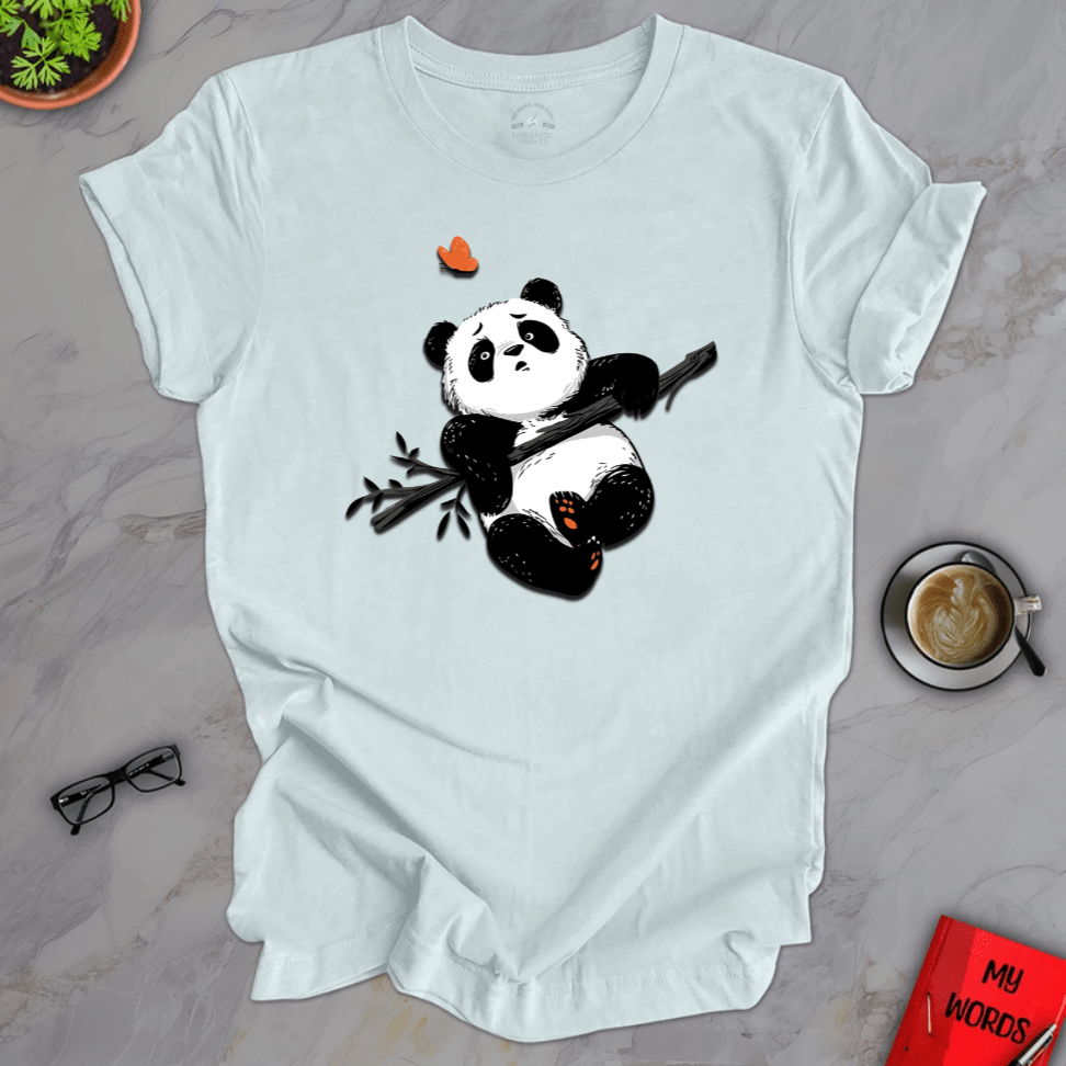 Personalized Graphics Panda & Butterfly Premium T-Shirt Heather Ice Blue / XS