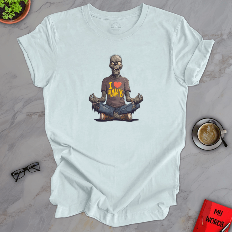 Personalized Graphics Yoga Zombie Premium T-Shirt Heather Ice Blue / XS