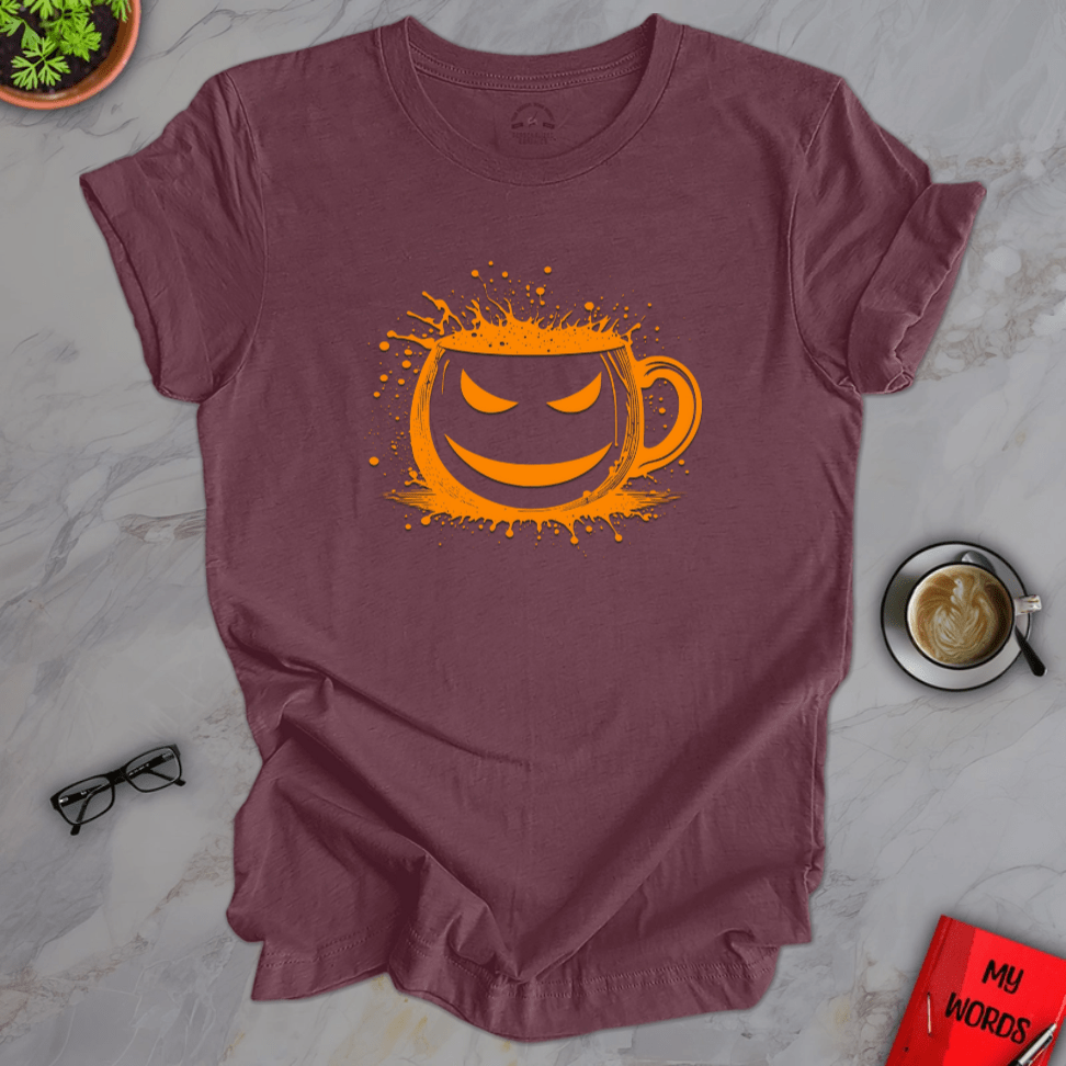 Personalized Graphics Halloween Mug Premium T-Shirt Heather Maroon / XS