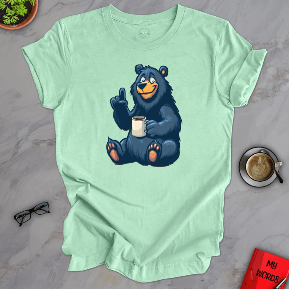 Personalized Graphics Coffee Bear Premium T-Shirt Heather Mint / XS