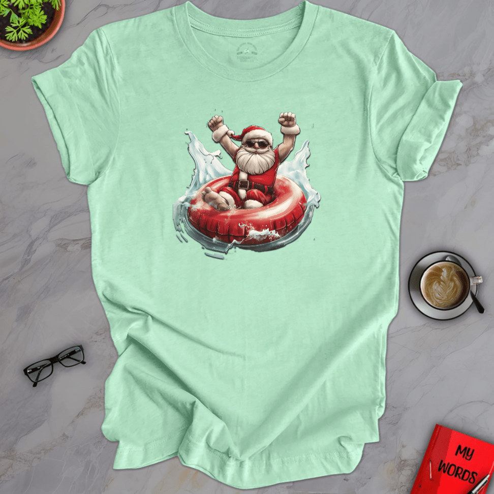Personalized Graphics Santa Tubing Premium T-Shirt Heather Mint / XS