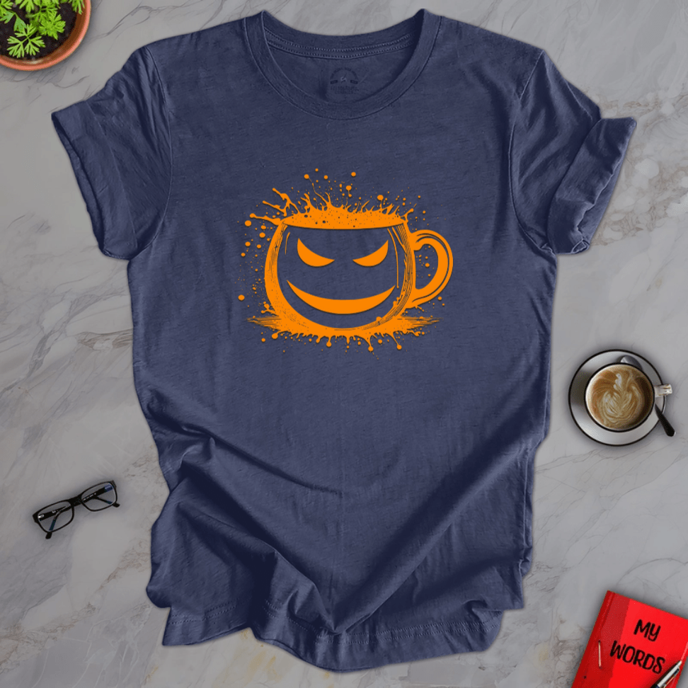 Personalized Graphics Halloween Mug Premium T-Shirt Heather Navy / XS