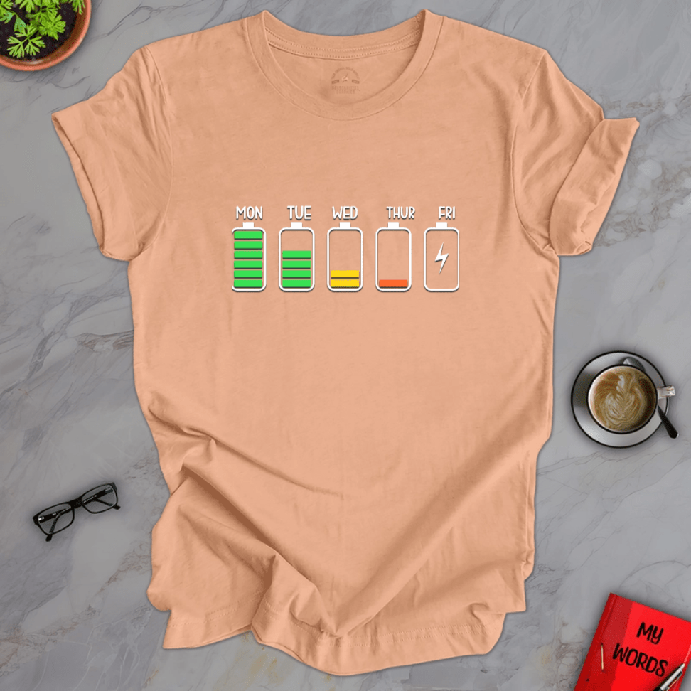 Personalized Graphics Battery Life Premium T-Shirt Heather Peach / XS