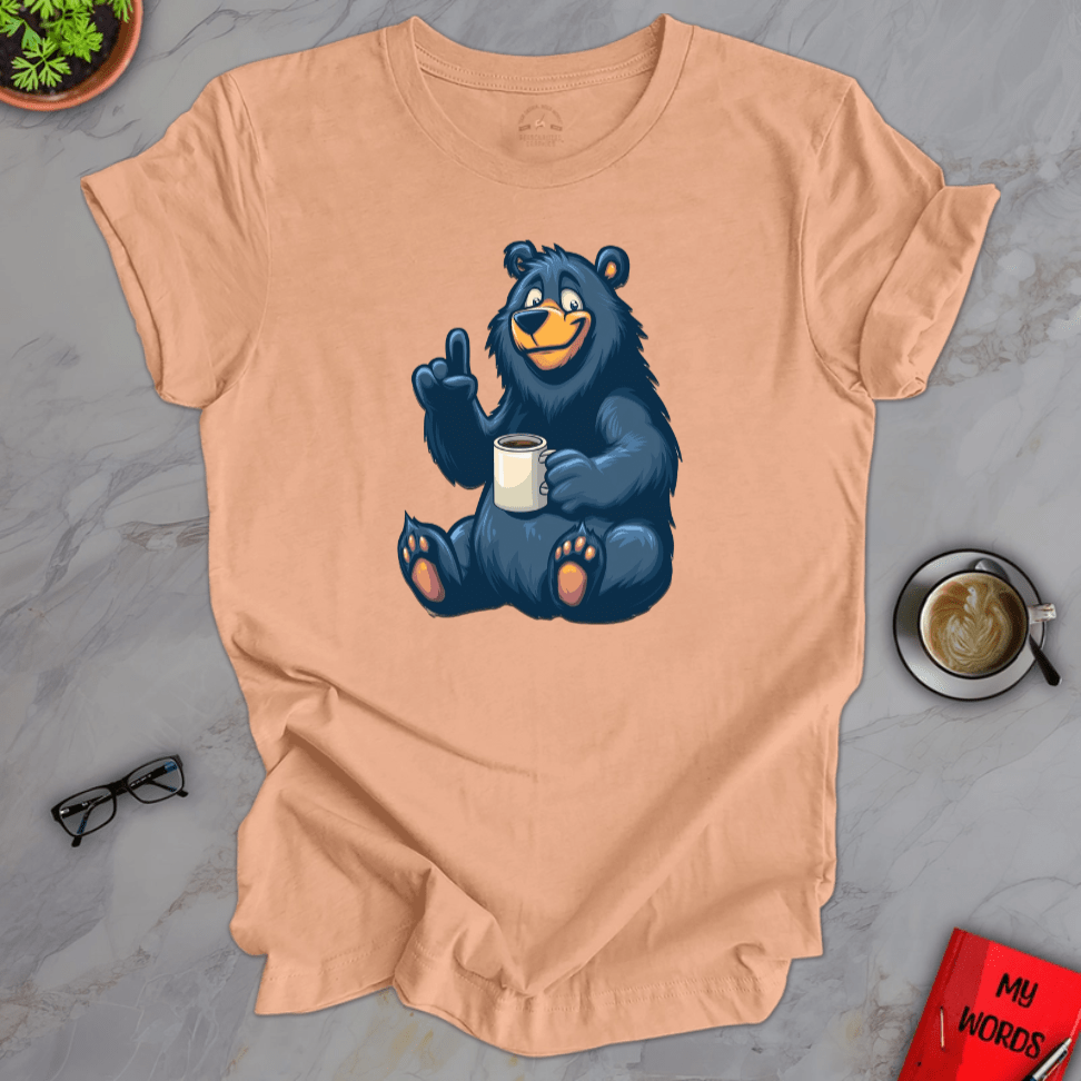 Personalized Graphics Coffee Bear Premium T-Shirt Heather Peach / XS