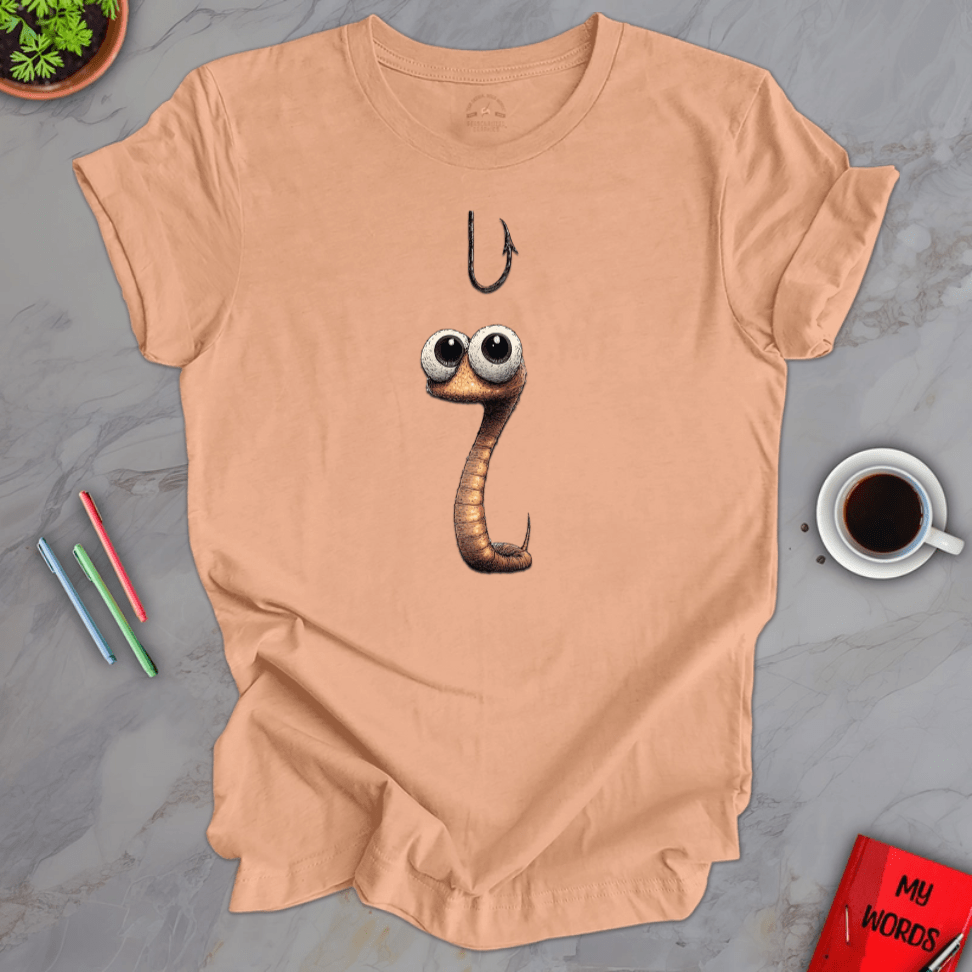 Personalized Graphics Worm vs Hook Premium T-shirt Heather Peach / XS