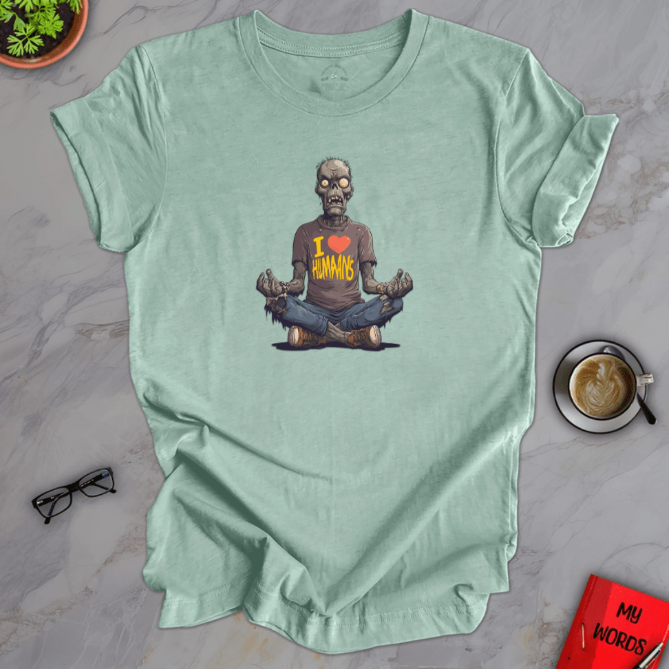 Personalized Graphics Yoga Zombie Premium T-Shirt Heather Prism Dusty Blue / XS