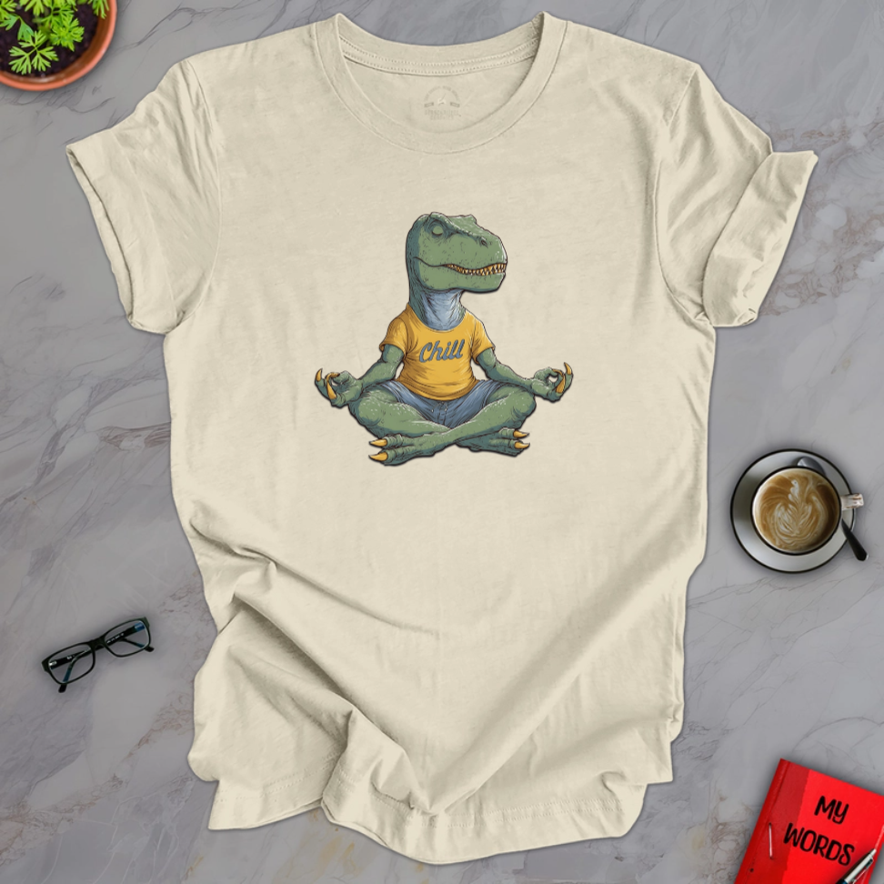 Personalized Graphics Yoga T-Rex Premium T-Shirt Heather Prism Natural / XS