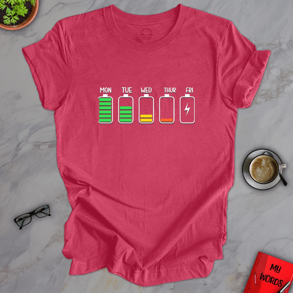 Personalized Graphics Battery Life Premium T-Shirt Heather Raspberry / XS