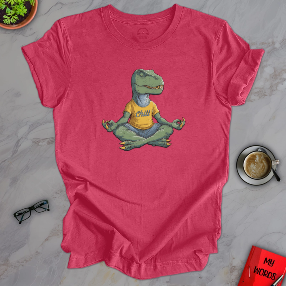 Personalized Graphics Yoga T-Rex Premium T-Shirt Heather Raspberry / XS