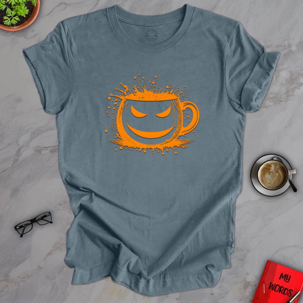 Personalized Graphics Halloween Mug Premium T-Shirt Heather Slate / XS