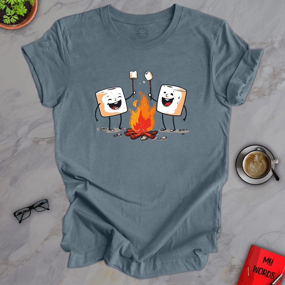 Personalized Graphics Marshmallow Roast Premium T-Shirt Heather Slate / XS