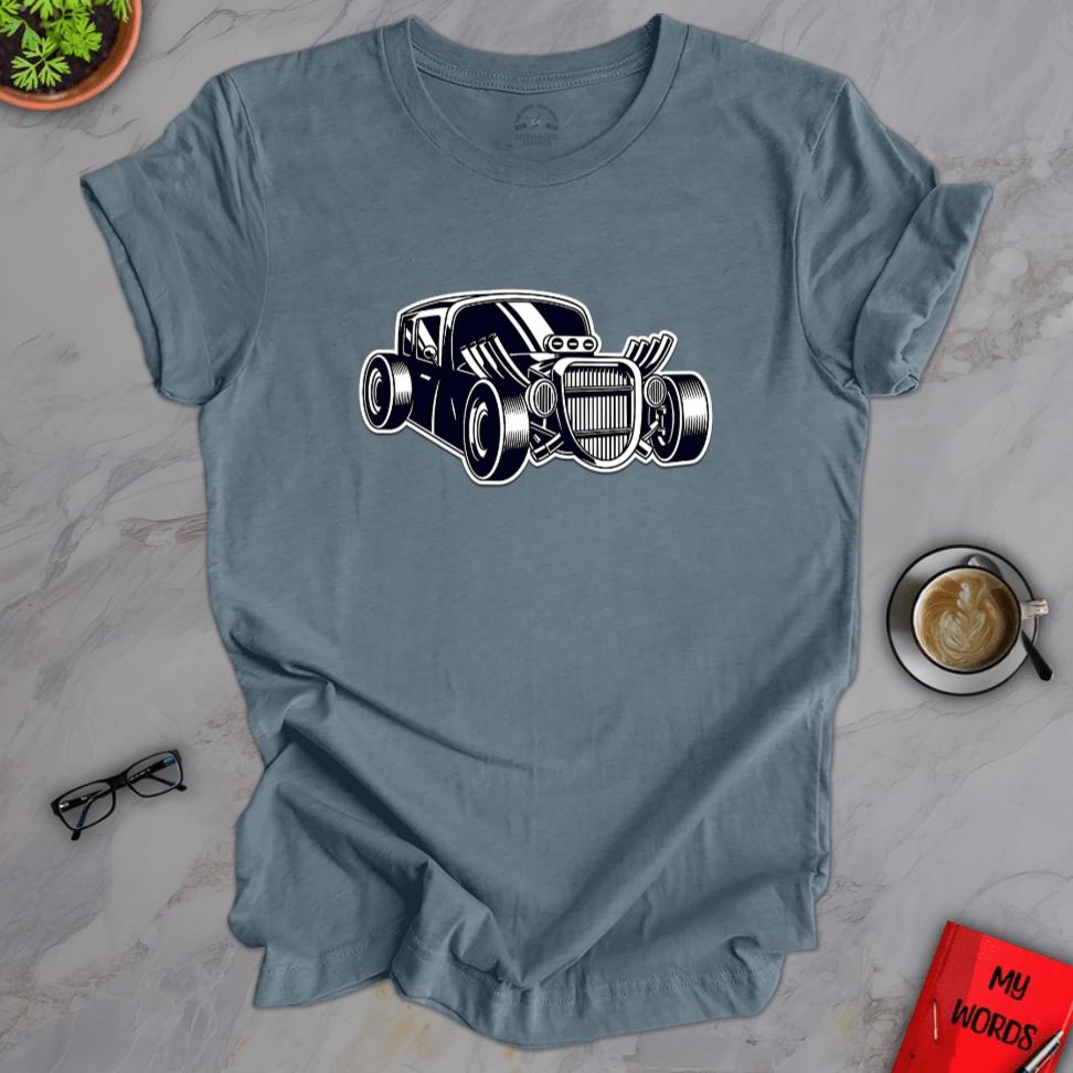 Personalized Graphics Old School Hot Rod Premium T-Shirt Heather Slate / XS