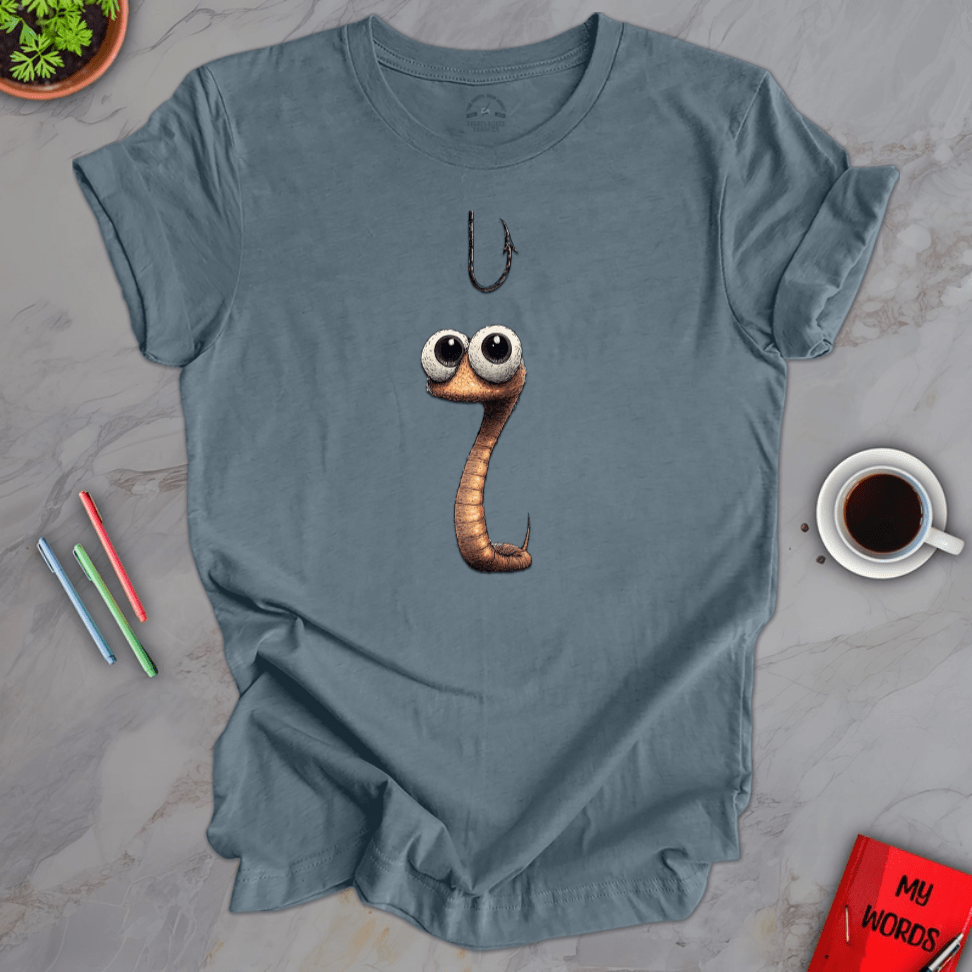 Personalized Graphics Worm vs Hook Premium T-shirt Heather Slate / XS