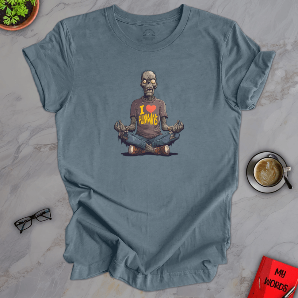 Personalized Graphics Yoga Zombie Premium T-Shirt Heather Slate / XS