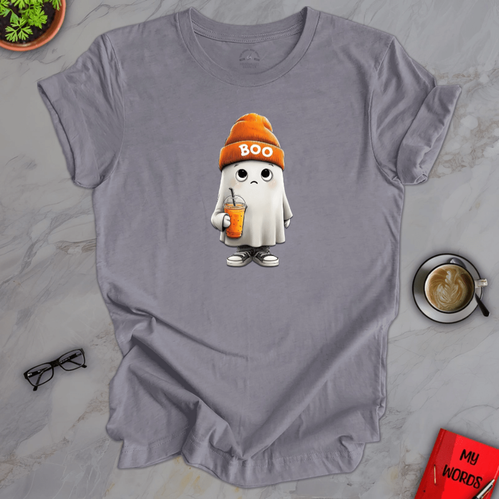 Personalized Graphics Boo Beanie Ghost Premium T-Shirt Heather Storm / XS