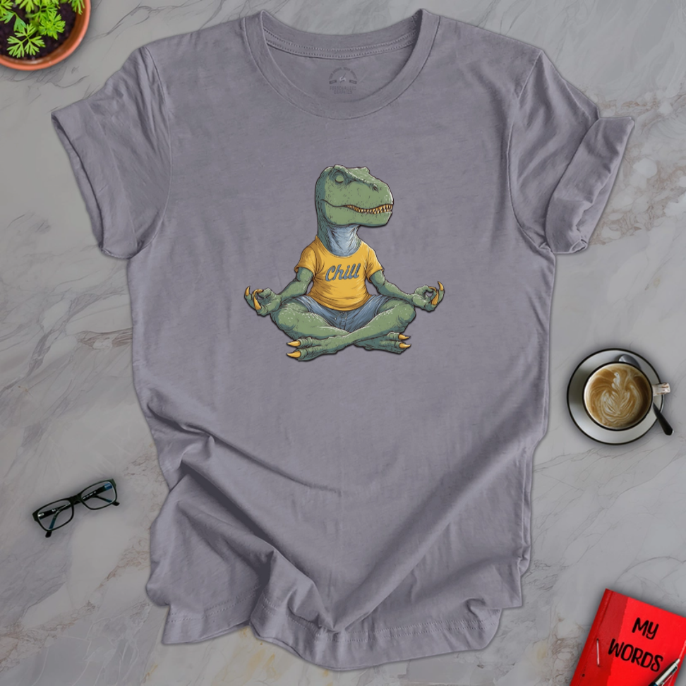 Personalized Graphics Yoga T-Rex Premium T-Shirt Heather Storm / XS