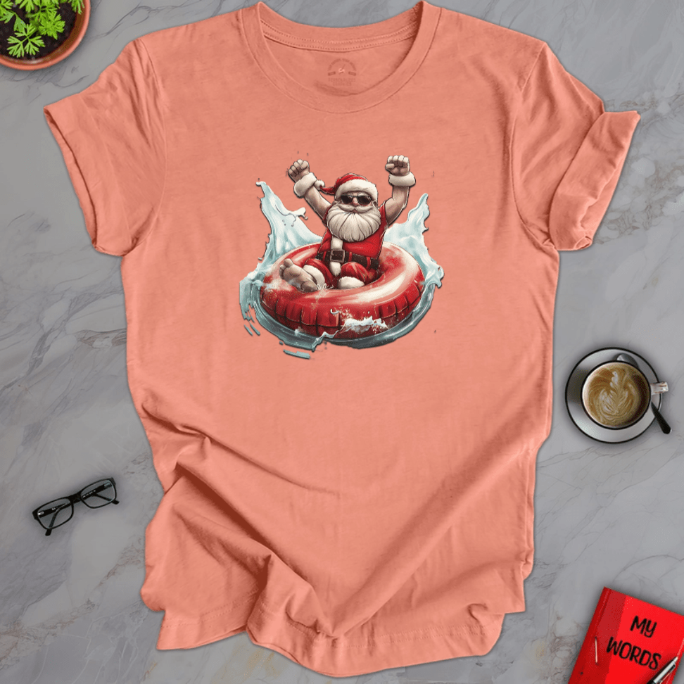 Personalized Graphics Santa Tubing Premium T-Shirt Heather Sunset / XS