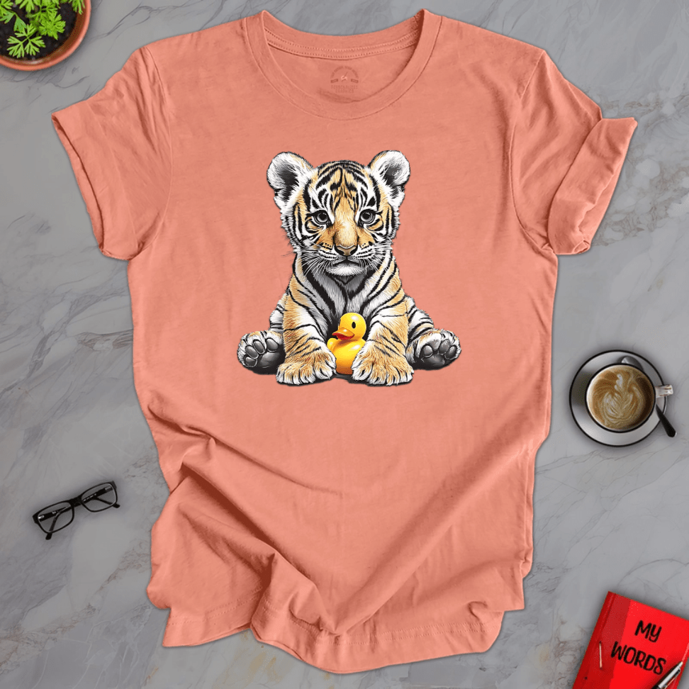 Personalized Graphics Tiger Rubber Ducky Premium T-Shirt Heather Sunset / XS