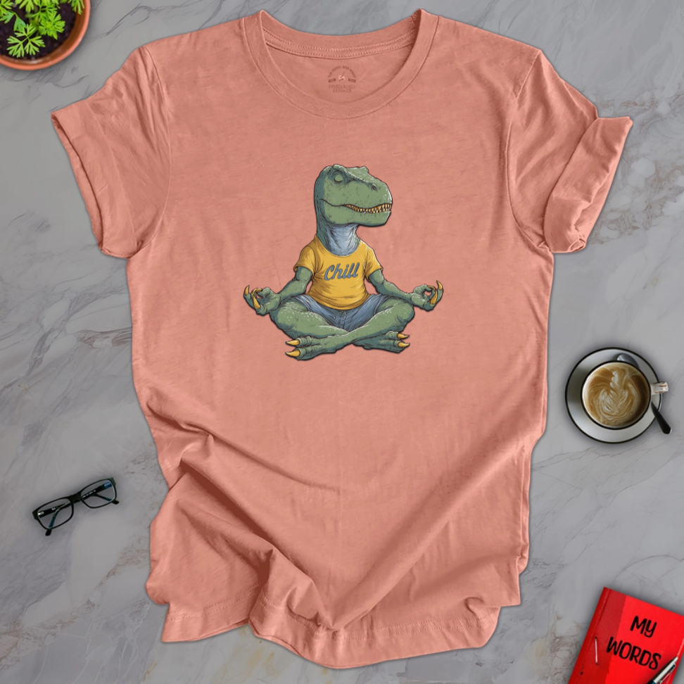 Personalized Graphics Yoga T-Rex Premium T-Shirt Heather Sunset / XS