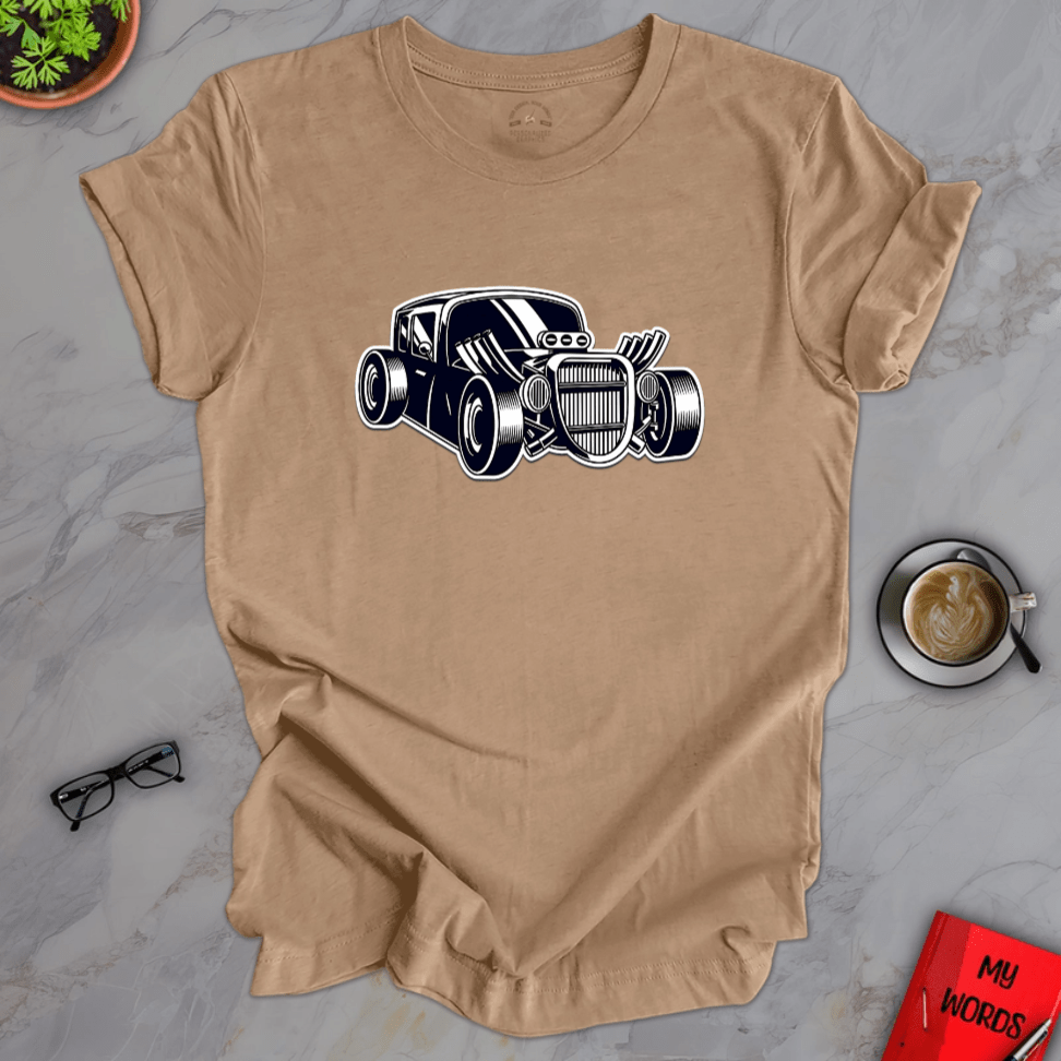 Personalized Graphics Old School Hot Rod Premium T-Shirt Heather Tan / XS