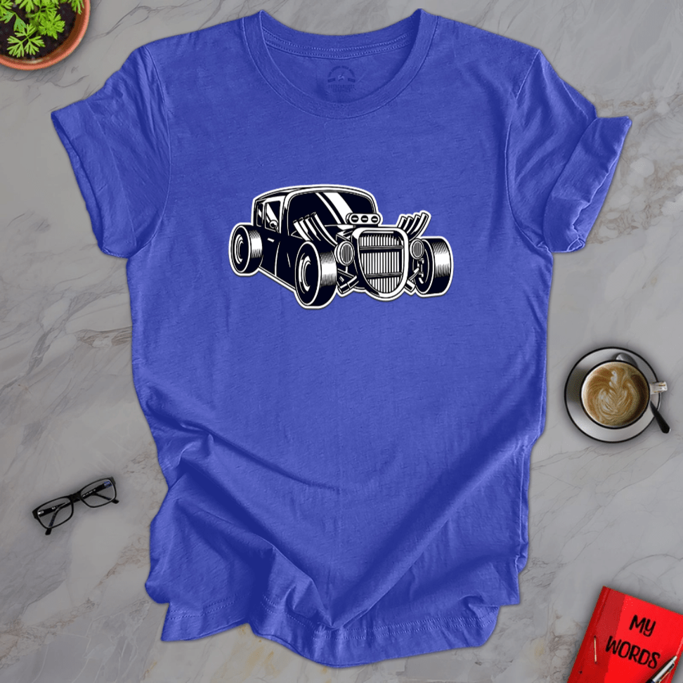 Personalized Graphics Old School Hot Rod Premium T-Shirt Heather True Royal / XS