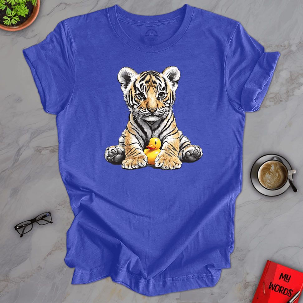 Personalized Graphics Tiger Rubber Ducky Premium T-Shirt Heather True Royal / XS
