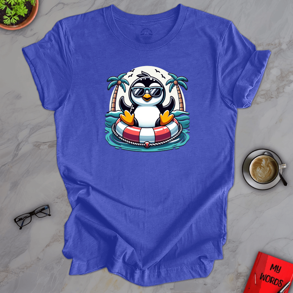 Personalized Graphics Penguin Tubing Premium T-Shirt Heather True Royal / XS