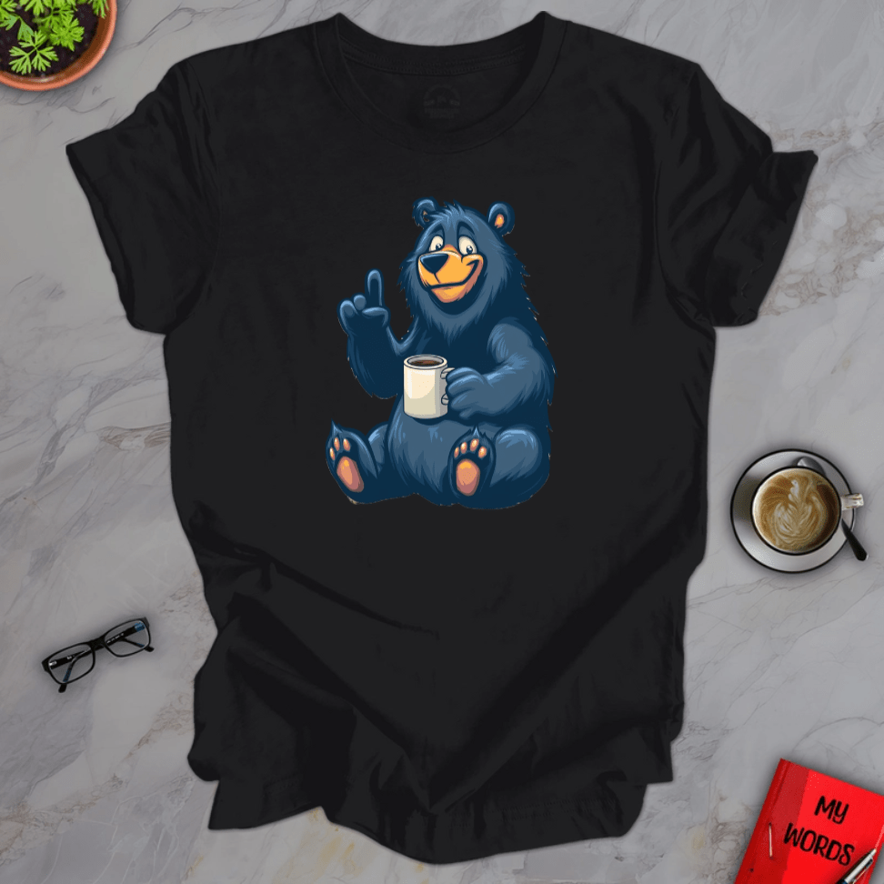Personalized Graphics Coffee Bear Premium T-Shirt Solid Black Blend / XS