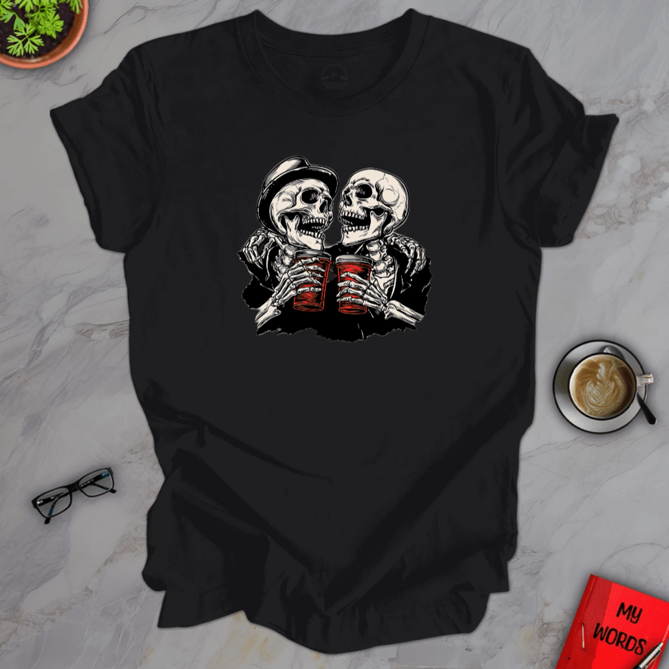 Personalized Graphics Skeleton Pals Premium T-Shirt Solid Black Blend / XS