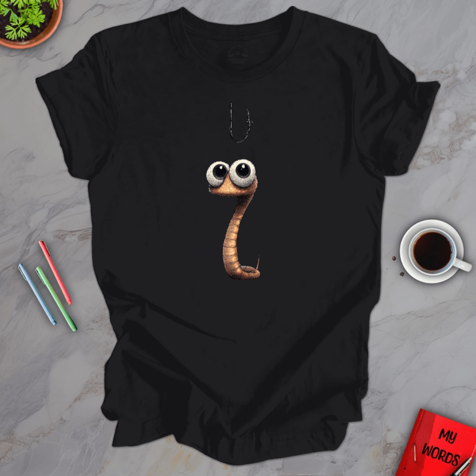 Personalized Graphics Worm vs Hook Premium T-shirt Solid Black Blend / XS