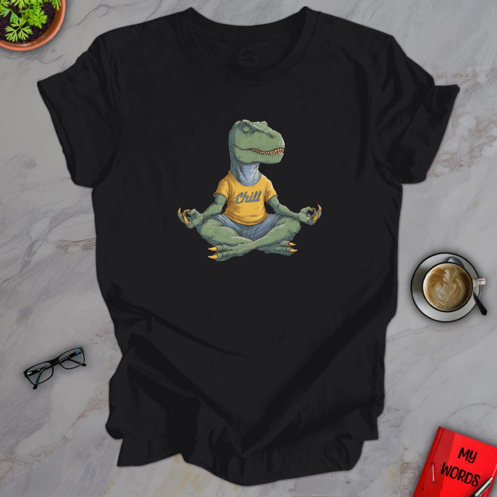 Personalized Graphics Yoga T-Rex Premium T-Shirt Solid Black Blend / XS