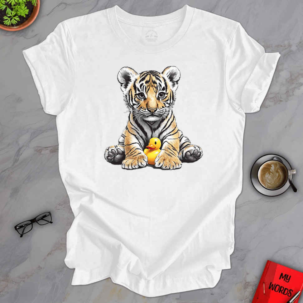 Personalized Graphics Tiger Rubber Ducky Premium T-Shirt Solid White Blend / XS