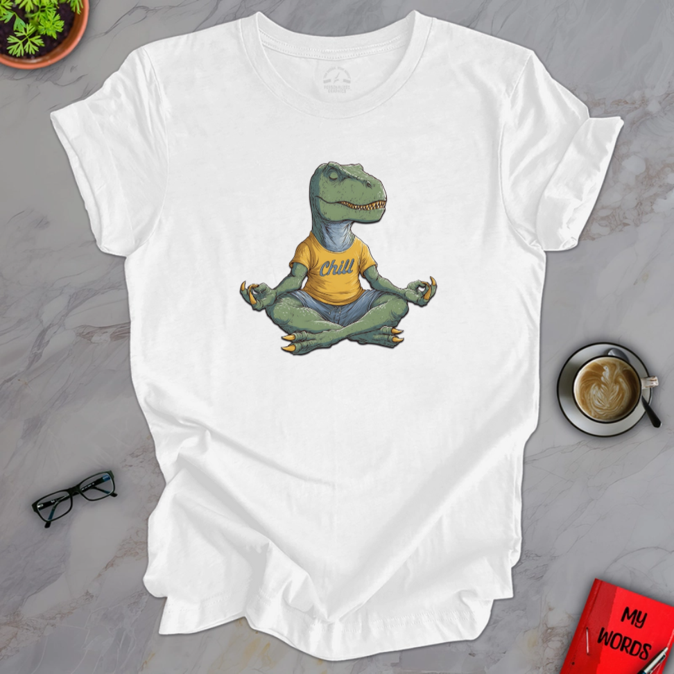 Personalized Graphics Yoga T-Rex Premium T-Shirt Solid White Blend / XS