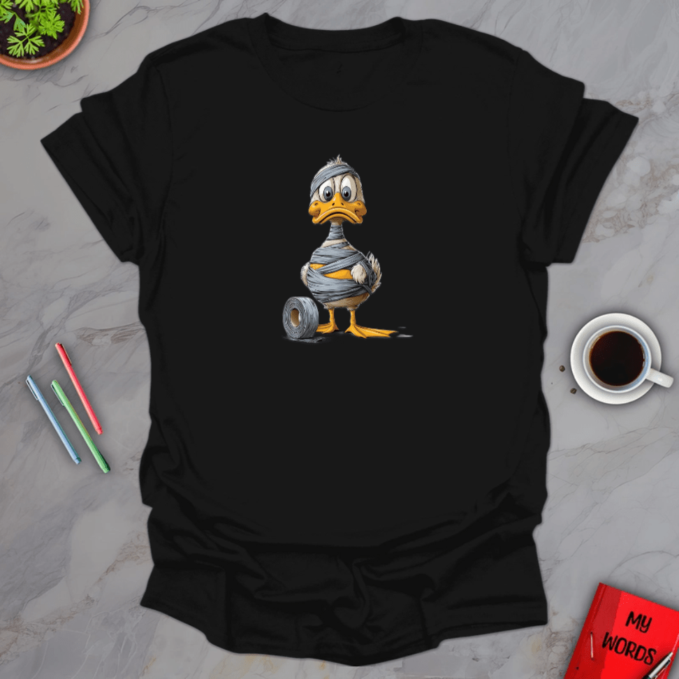 Personalized Graphics Duck in Duct Tape T-Shirt Black / S
