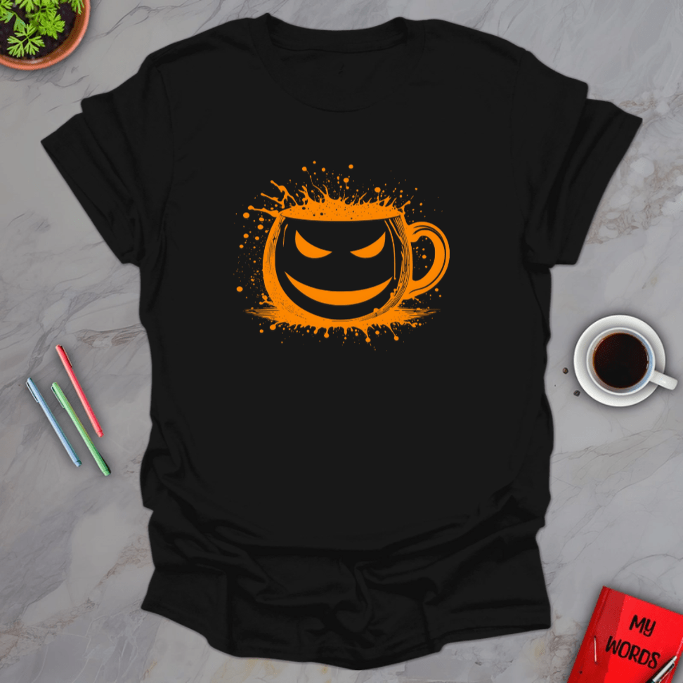 Personalized Graphics Halloween Mug T-Shirt Black / S