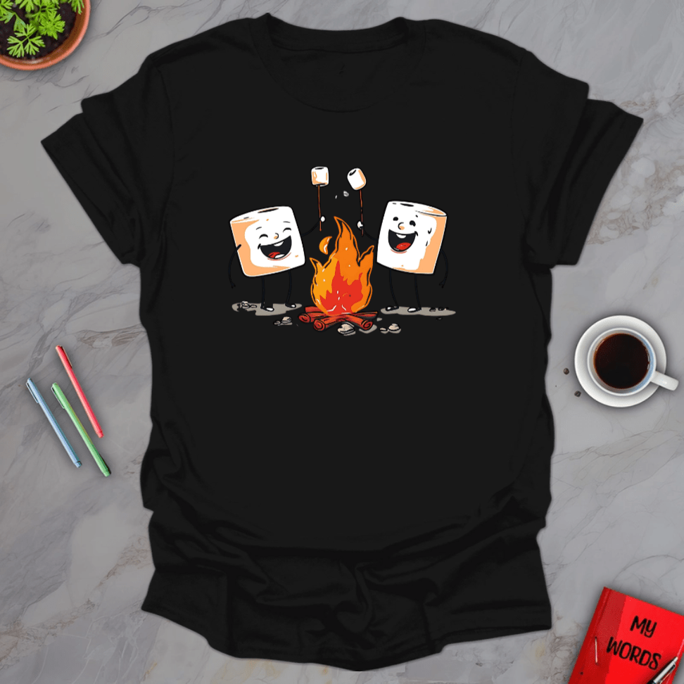 Personalized Graphics Marshmallow Roast T-Shirt Black / S