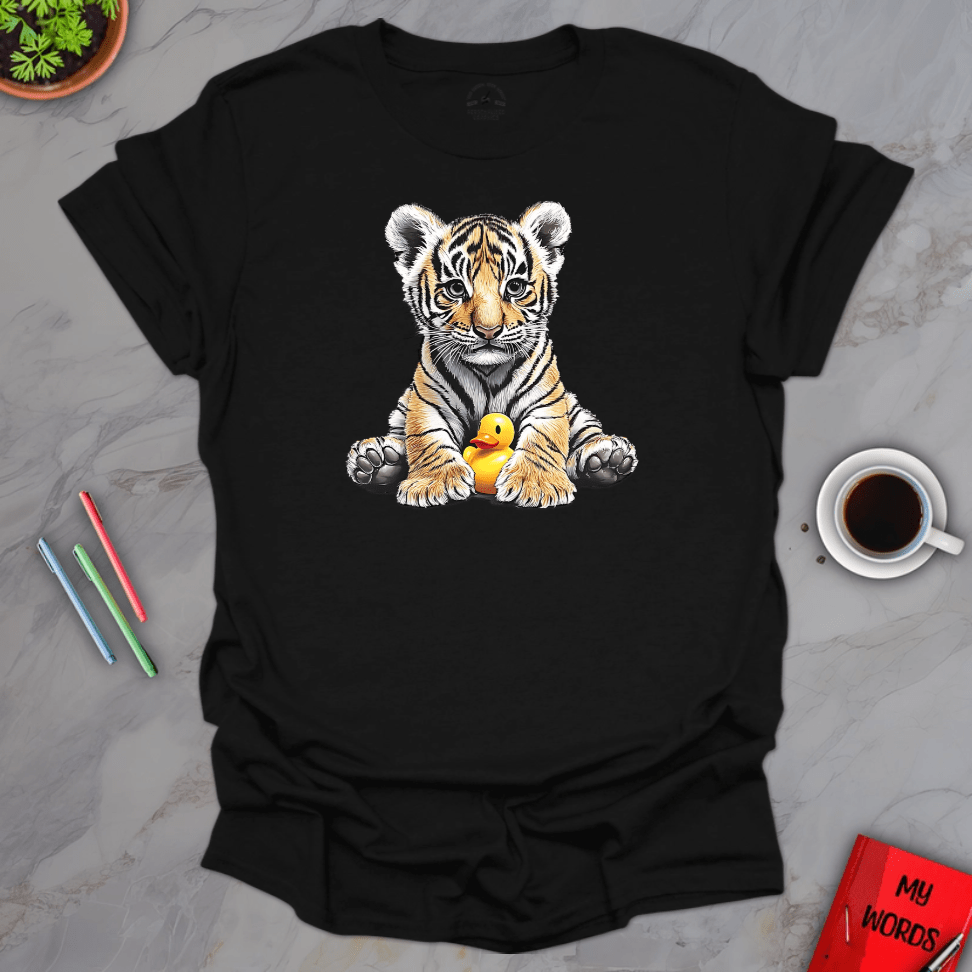 Personalized Graphics Tiger Rubber Ducky T-Shirt Black / S