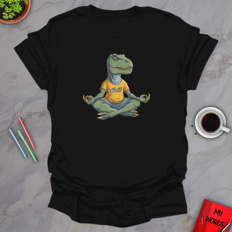 Personalized Graphics Yoga T-Rex T-Shirt Black / S