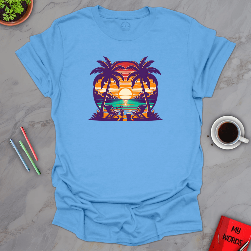 Personalized Graphics Relaxing Getaway T-Shirt Carolina Blue / S