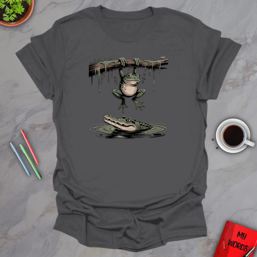Personalized Graphics Frog and Alligator T-Shirt Charcoal / S