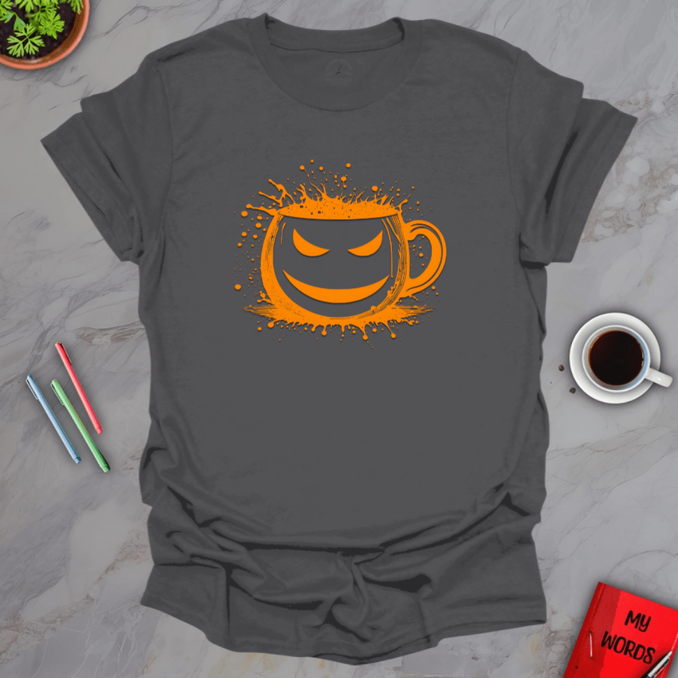 Personalized Graphics Halloween Mug T-Shirt Charcoal / S