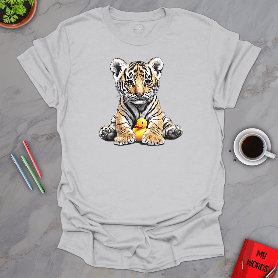 Personalized Graphics Tiger Rubber Ducky T-Shirt Ice Grey / S