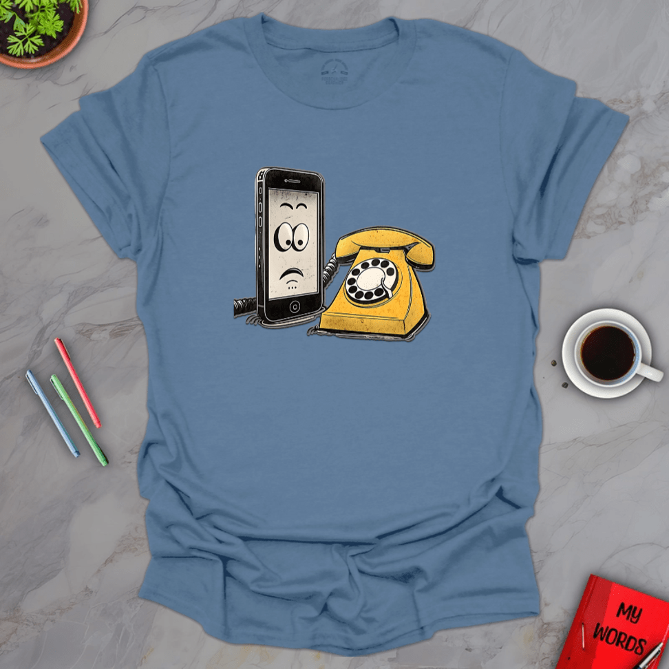 Personalized Graphics Phone Generations T-Shirt Indigo Blue / S