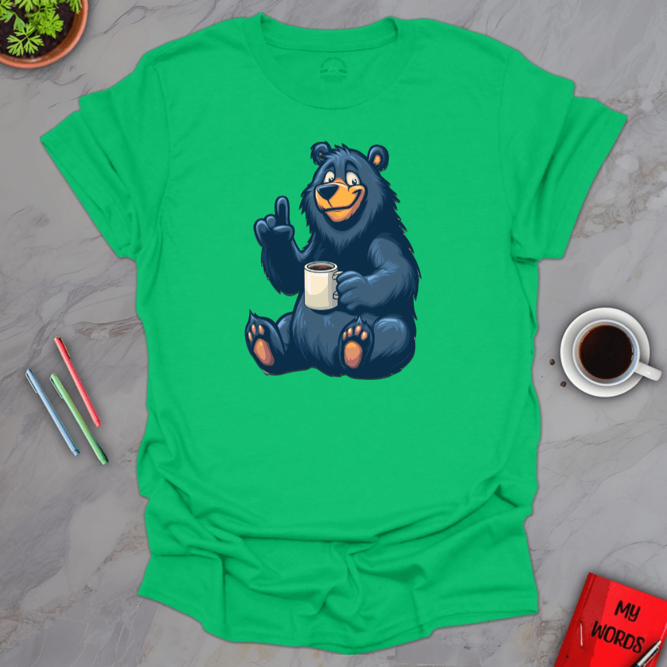 Personalized Graphics Coffee Bear T-Shirt Irish Green / S