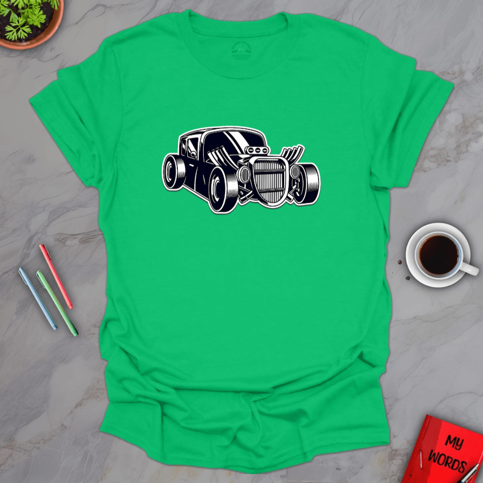 Personalized Graphics Old School Hot Rod T-Shirt Irish Green / S