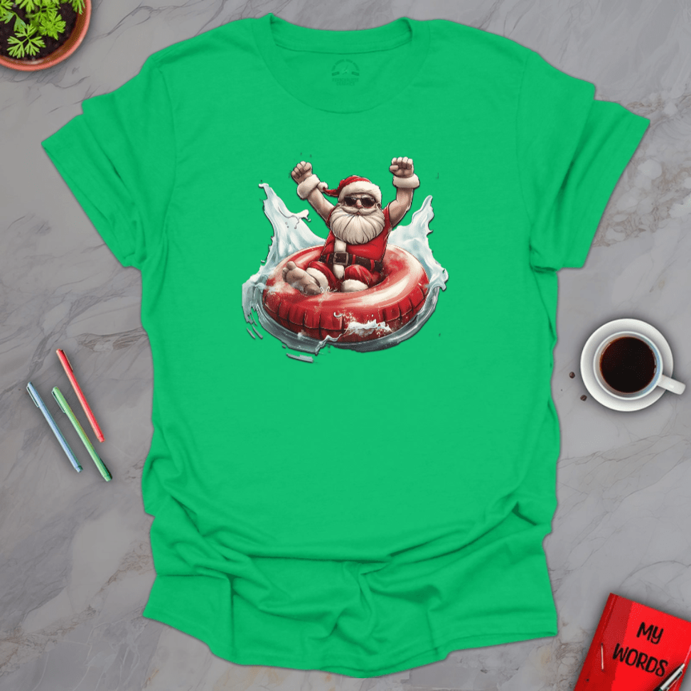 Personalized Graphics Santa Tubing T-Shirt Irish Green / S