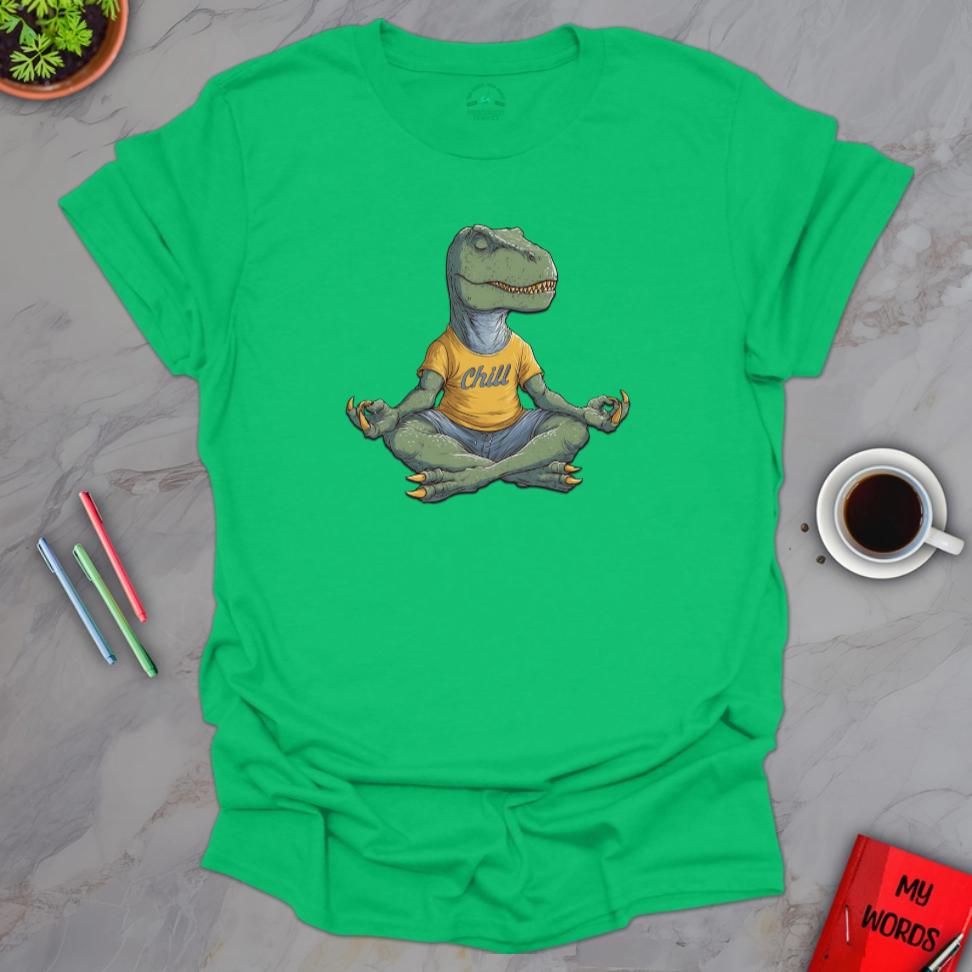Personalized Graphics Yoga T-Rex T-Shirt Irish Green / S